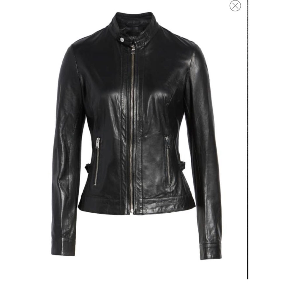 LAMARQUE Lambskin Leather Biker Jacket